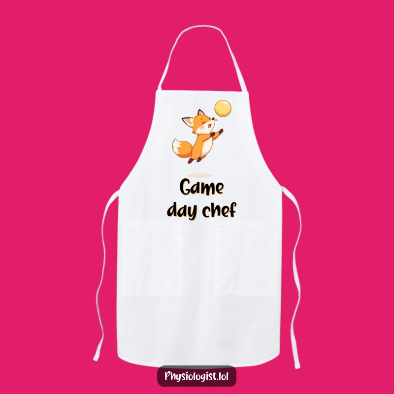 Funny Fox Leaping Apron: Chef's Hilarious Kitchen Companion Gift
