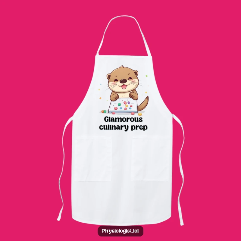 Funny Otter Glitter Lab Apron: Cook with Sparkle and Giggles!