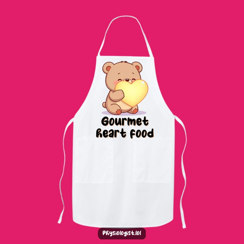 Funny Bear Cardiologist Apron - Heartwarming Kitchen Wear for Loving Cooks