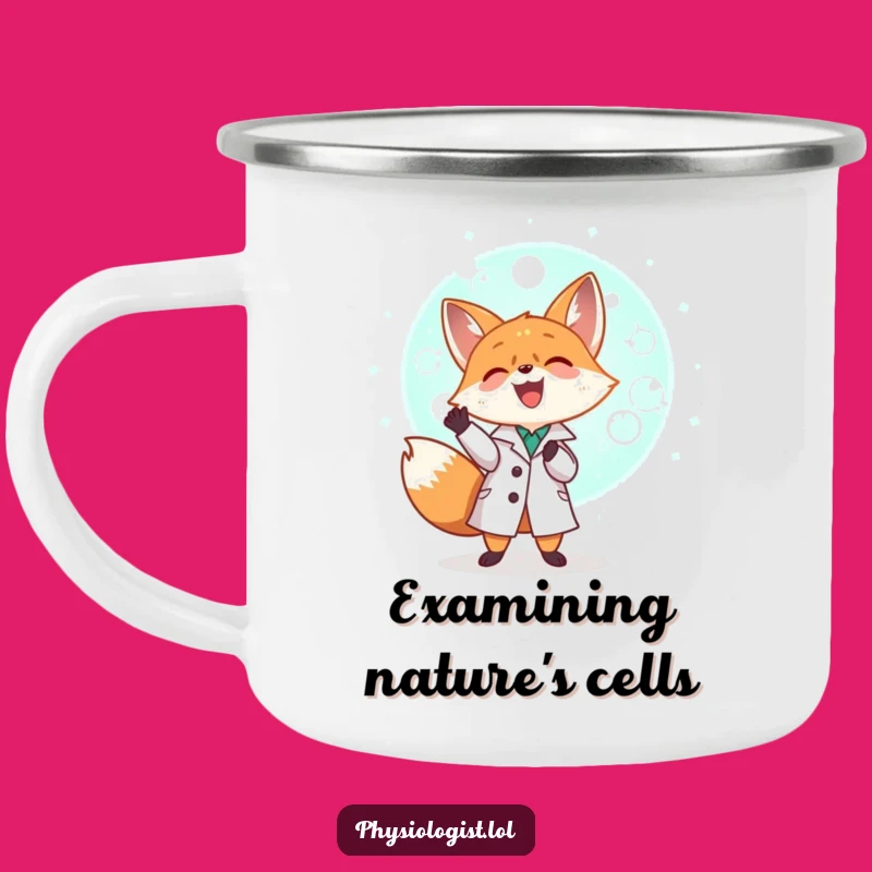 Funny Fox Scientist Camping Mug: Adventure with Lab Merriment
