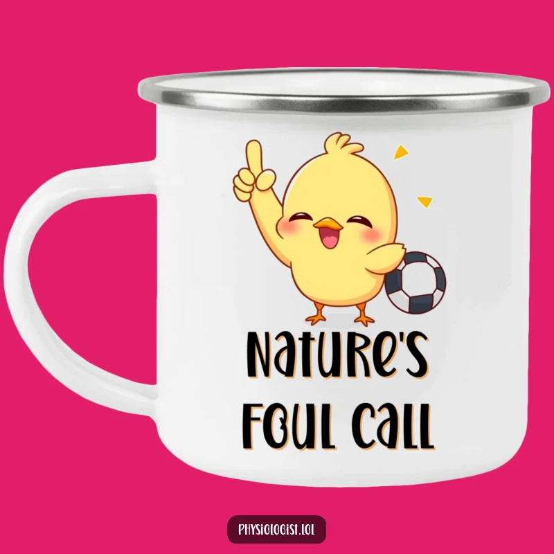 Funny Chick Referee Camping Mug: Giggles on the Trail