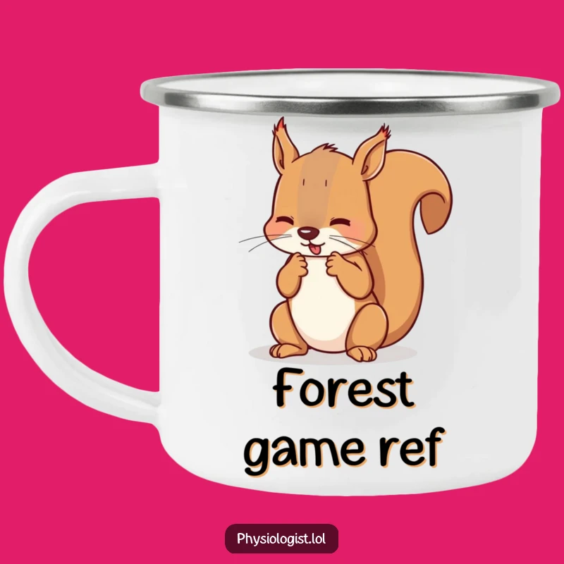 Funny Squirrel Referee Camping Mug: Counting Fouls Brew - Outdoor Humor Gift