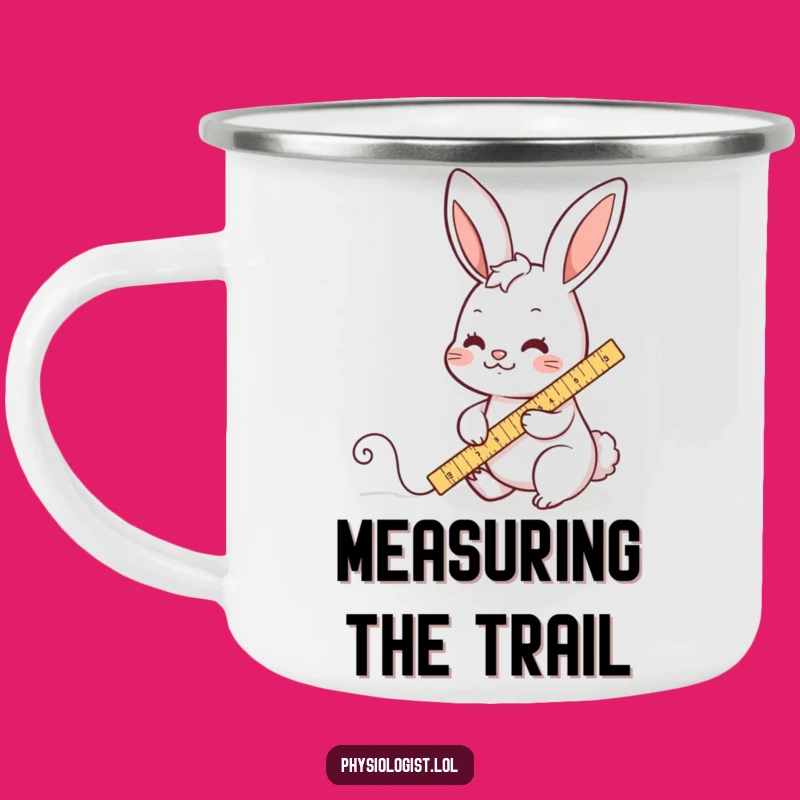 Funny Rabbit Measuring Camping Mug - Hilarious Outdoor Drinkware for Detail Lovers!