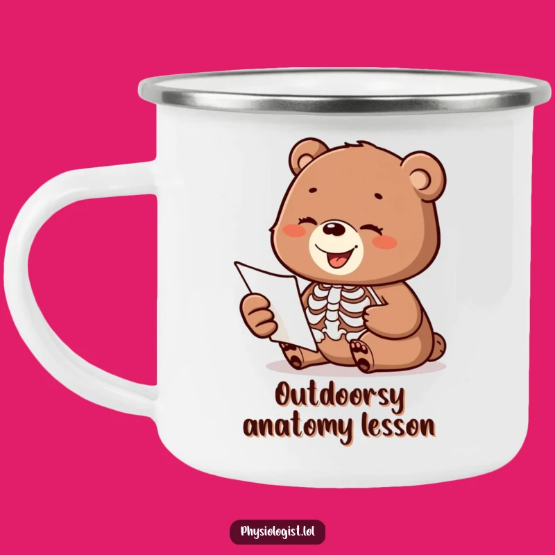 Funny Bear Cub Skeleton Adventure Mug: Campfire Laughs Guaranteed