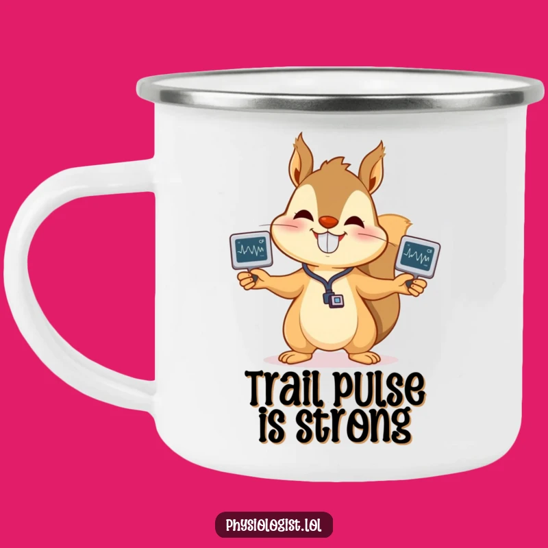 Funny Squirrel EKG Camping Mug: Energetic Outdoor Gift
