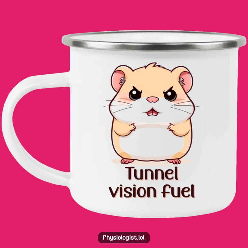 Funny Stern Hamster Camping Mug: Durable and Hilarious Grumpy Companion