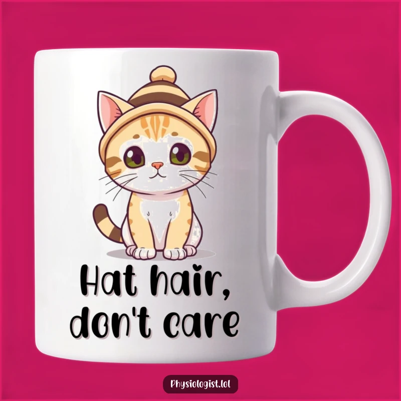 Funny Cat Hat Mug - Curious Feline Gift for Cat Lovers