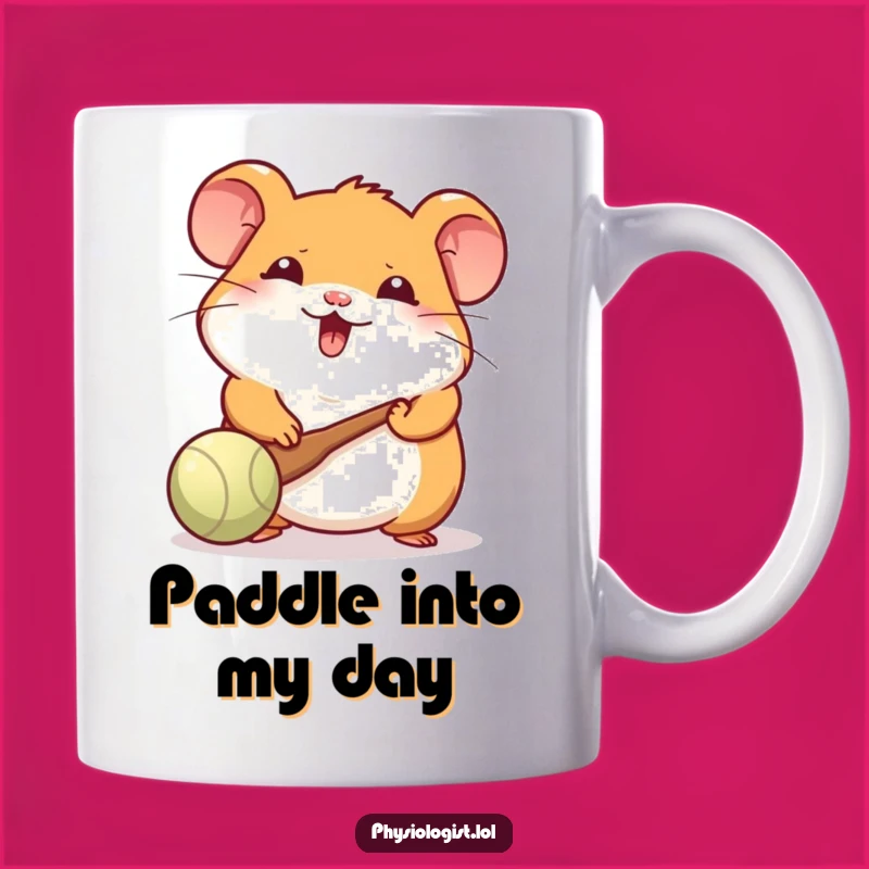 Funny Hamster Paddle Mug: A Cheerful Gamer for Your Coffee Break