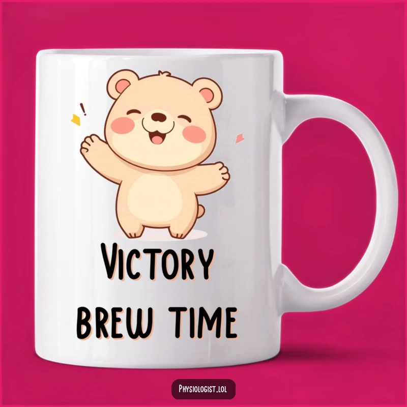 Funny Giggling Bear Score Mug: Celebrate Victories with Hilarious Humor