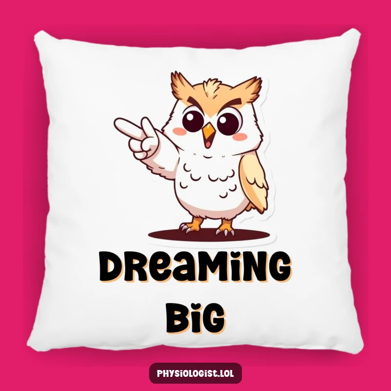 Funny Owl Goal Achiever Pillow: Cozy Comfort with Motivational Owl Design