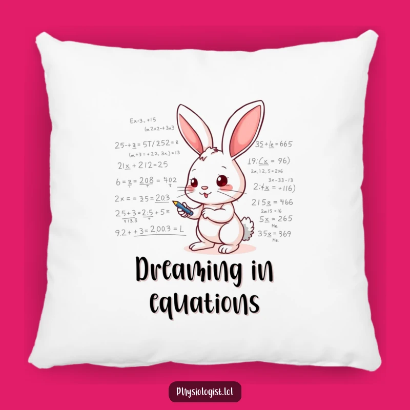 Funny Bunny Genius Pillow - Cozy Math Equations Cushion