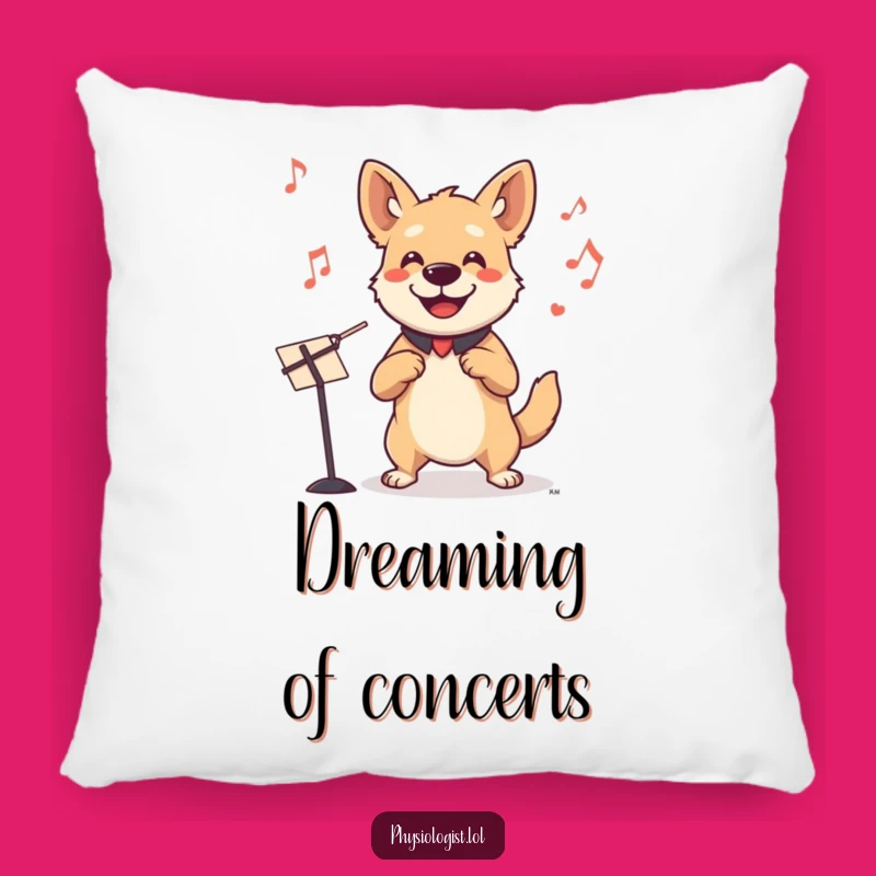 Funny Dog Conductor Pillow: Smiling Dog Invisible Orchestra Comfort Funny Gift