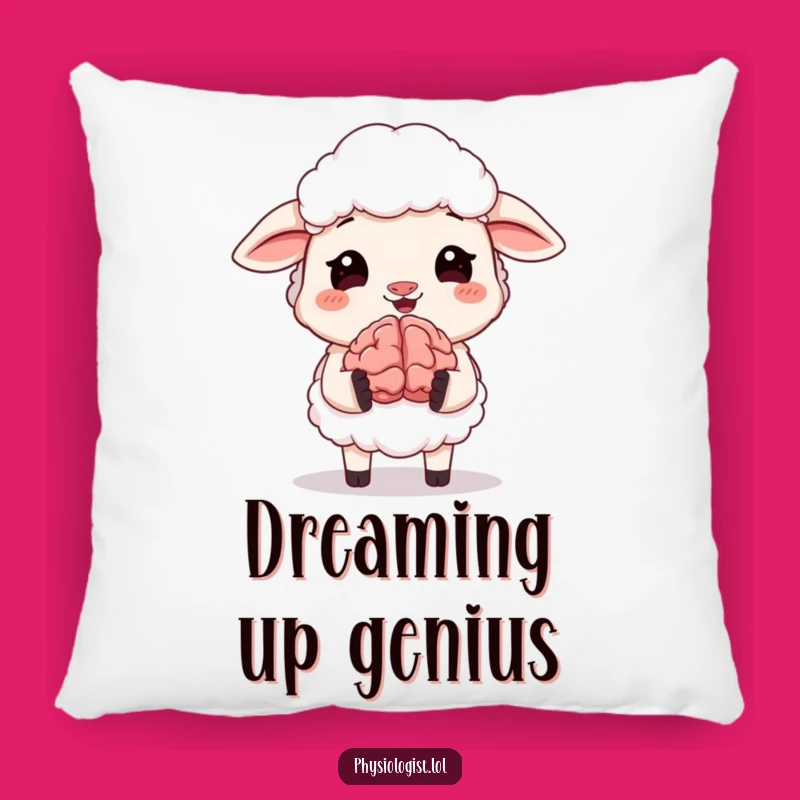 Funny Giggling Sheep Brain Pillow - Cozy Intellectual Humor Cushion and Gift