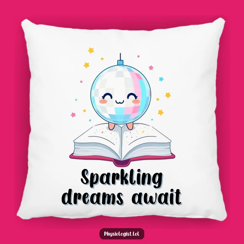 Funny Disco Ball Book Pillow: Cozy Sparkle for Readers, Hilarious Comfort Gift