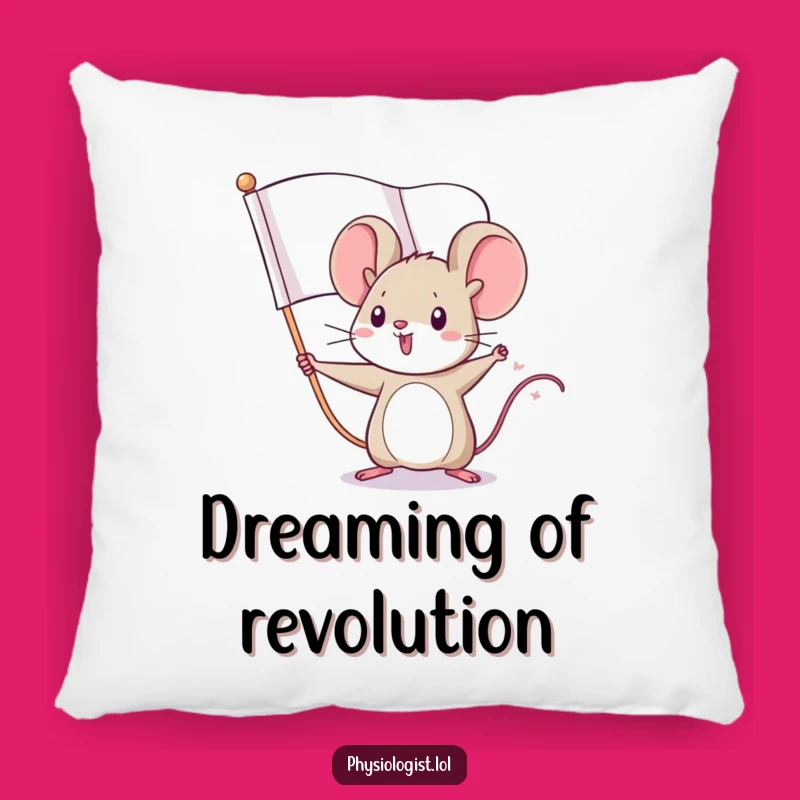 Funny Mouse Flag Pillow: Tiny Champion Comfort - Cozy Humorous Gift
