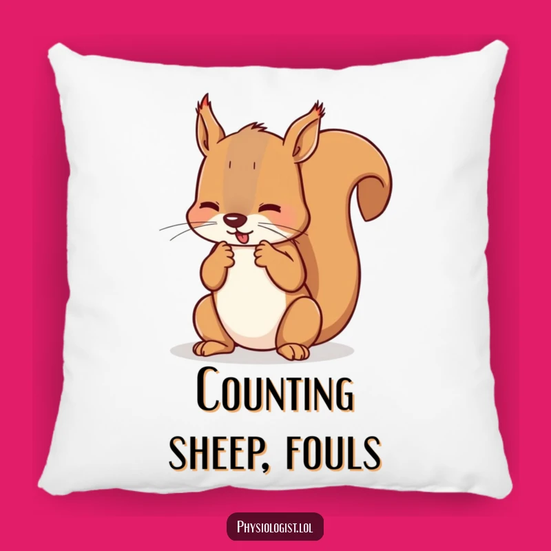 Funny Squirrel Referee Pillow: Counting Fouls Comfort - Cozy Humorous Gift