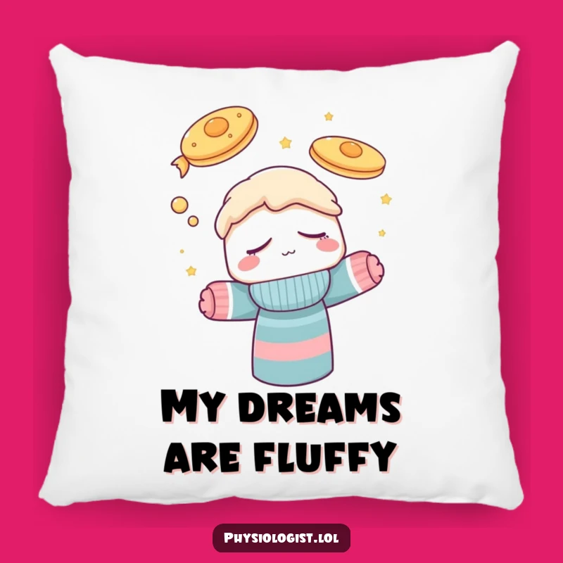 Funny Sock Puppet Flying Pancakes Pillow: Cozy Comfort, Hilarious Dream Decor