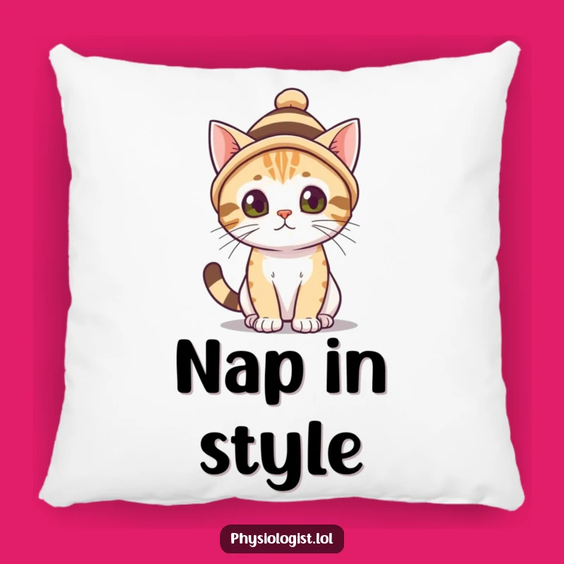 Funny Cat Hat Pillow - Cozy Feline Comfort & Humorous Gift