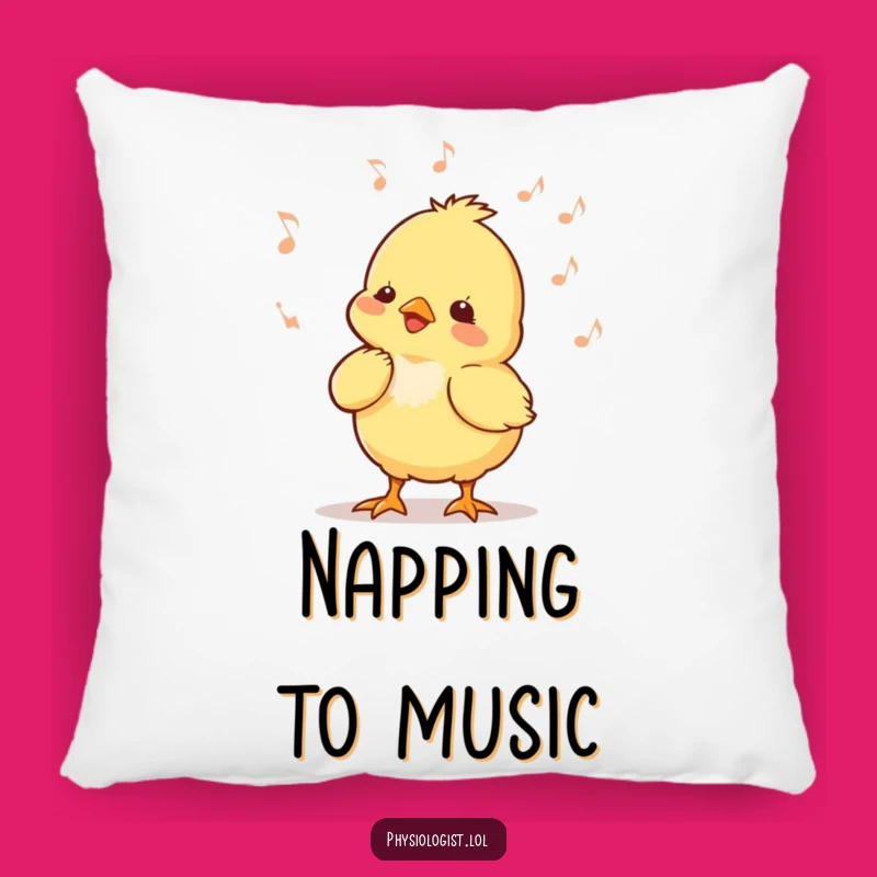 Funny Chick Music Pillow: Tiny Chick Bobbing Head Comfort Funny Gift