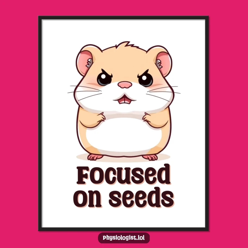 Funny Stern Hamster Digital Art: Hilarious Grumpy Printable for Instant Attitude