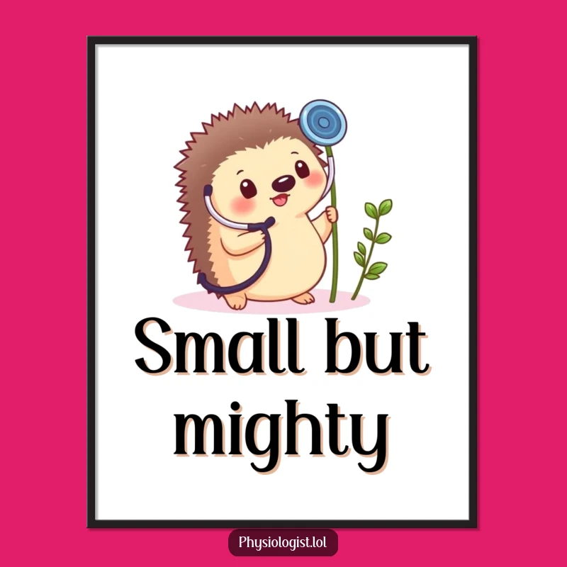 Funny Hedgehog Gardener Digital Art - Cheerful Plant Print