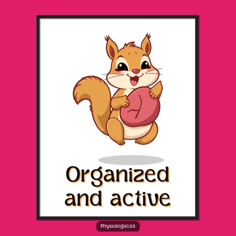 Funny Liver Health Squirrel Digital Art Print: Celebrate Wellness with This Hilarious Artwork