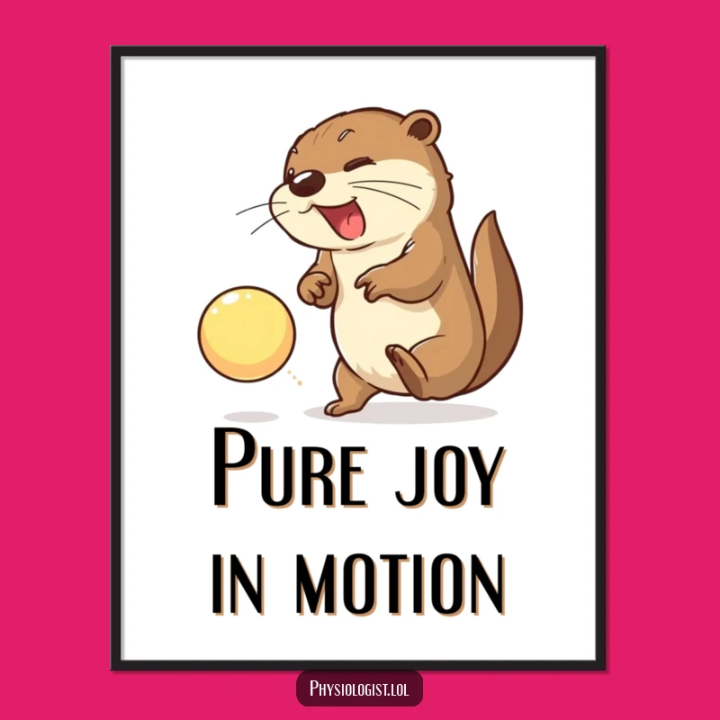 Funny Otter Action Digital Art: Dynamic Humorous Decor