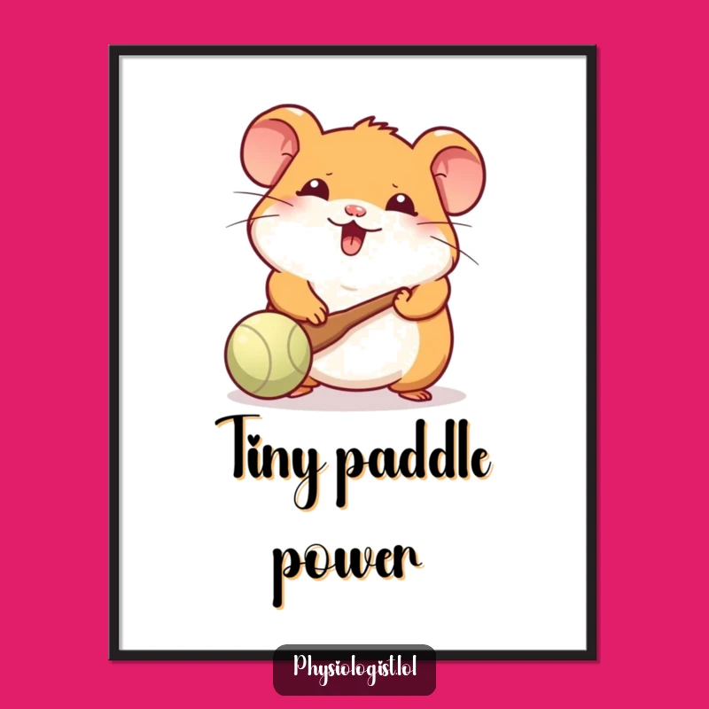 Funny Hamster Paddle Digital Art: Instant Adorable Gaming Decor