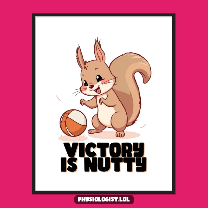 Funny Squirrel Ball Digital Art: Instant Playful Decor for Your Walls