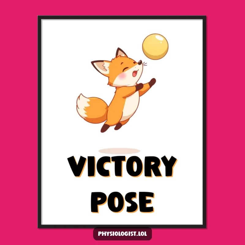 Funny Fox Leaping Digital Art Print: Instant Hilarious Wall Decor Gift