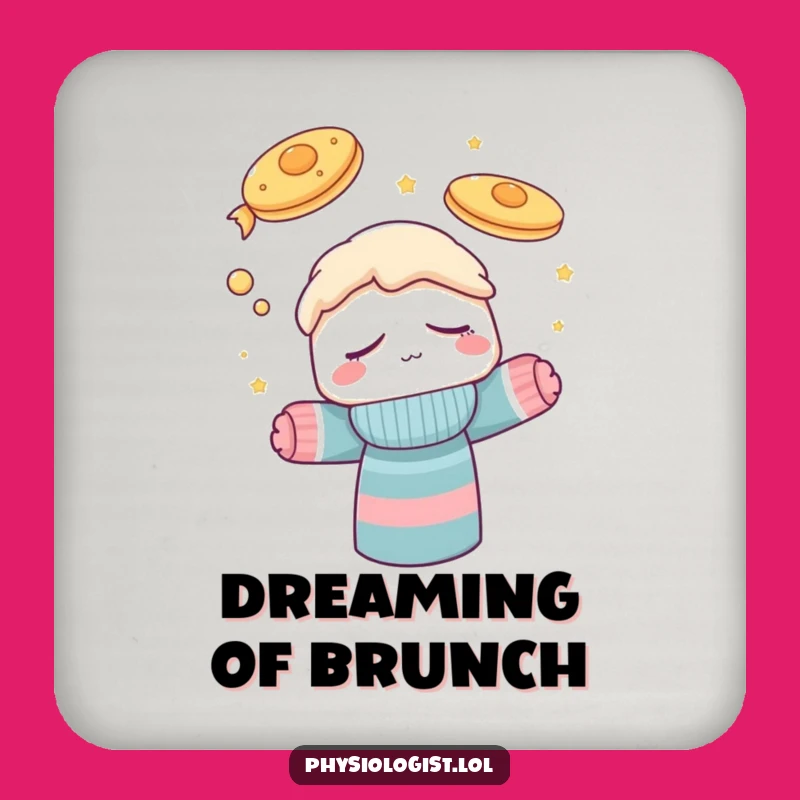 Funny Sock Puppet Flying Pancakes Coaster: Protect Surfaces with Humor, Hilarious Gift