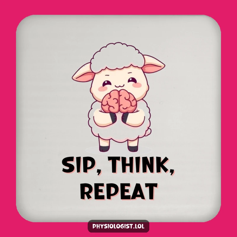 Funny Giggling Sheep Brain Coaster - Hilarious Protection for Your Furniture