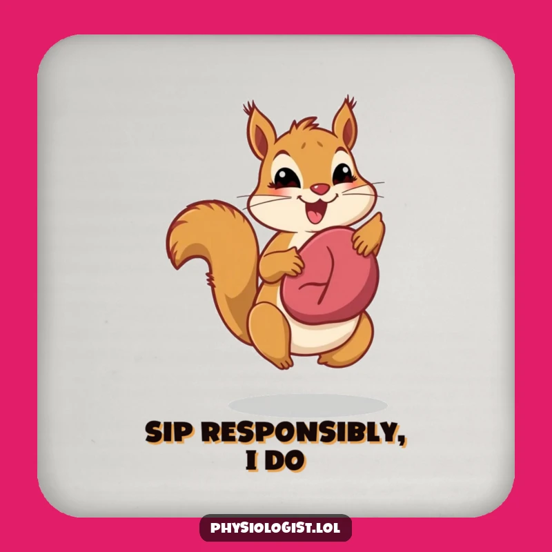 Funny Liver Health Squirrel Coaster: Protect Surfaces with This Hilarious Health Accessory