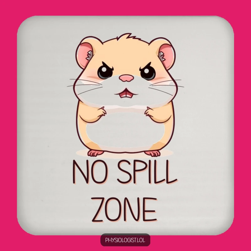 Funny Stern Hamster Coaster: Protect Surfaces with Hilarious Grumpy Art