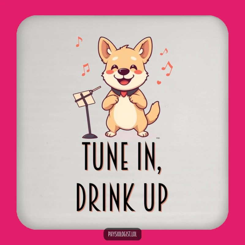 Funny Dog Conductor Coaster: Smiling Dog Invisible Orchestra Protect Funny Gift