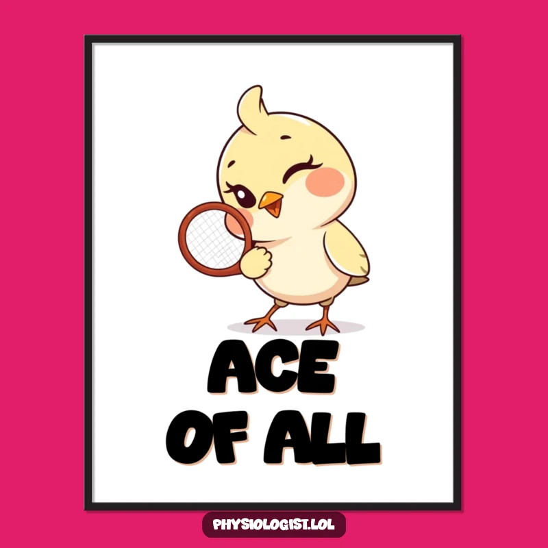 Funny Bird Racquet Poster: Add Playful Sports Humor to Your Walls