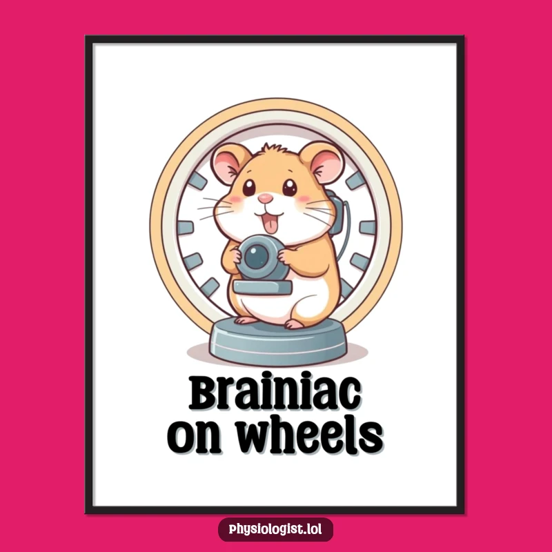 Funny Brain Scanner Hamster Poster: Smart Science Humor for Your Walls