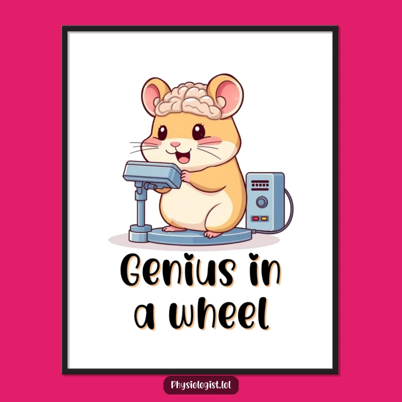 Funny Hamster Brain Scanner Poster: Bouncing Art for Intelligent Spaces