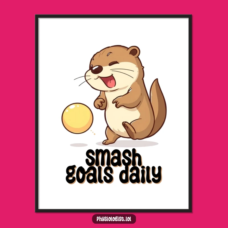 Funny Otter Action Poster: Dynamic and Humorous Wall Art