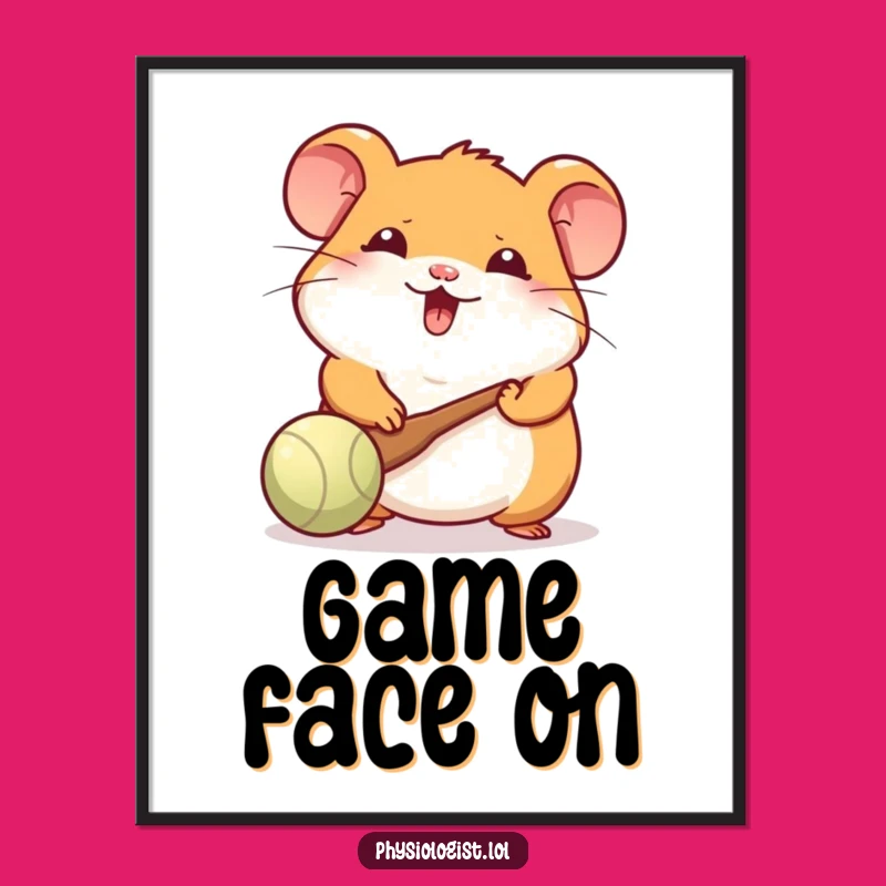 Funny Hamster Paddle Poster: Bring Cheerful Gaming Vibes to Your Walls