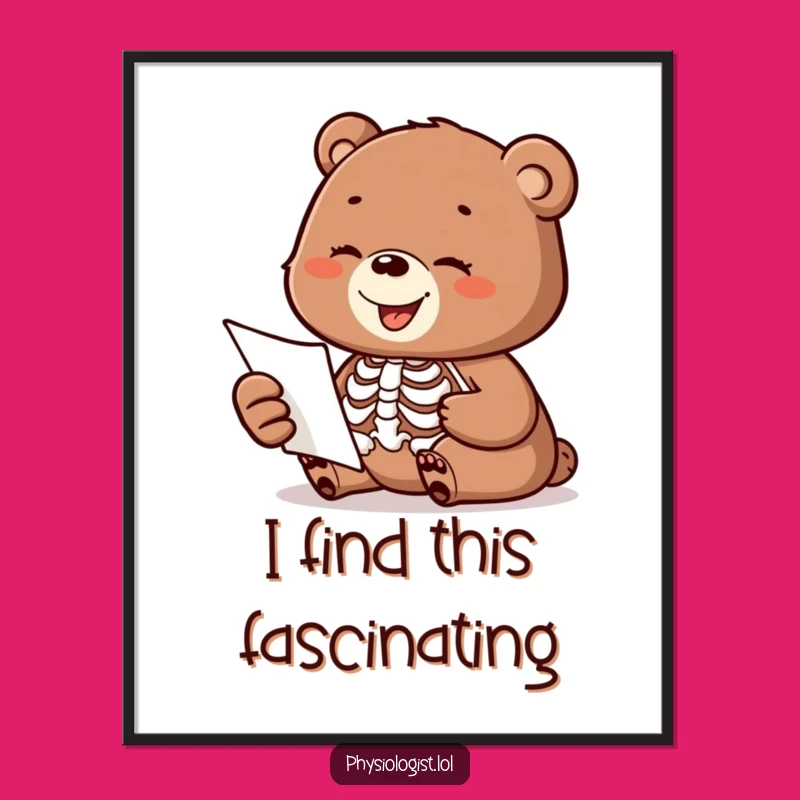 Funny Bear Cub Skeleton Anatomy Poster: Bring Hilarious Art to Your Walls