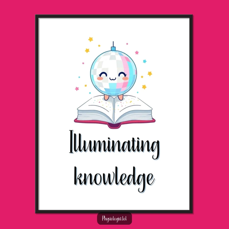 Funny Disco Ball Book Poster: Celebrate Reading with Glitter, Hilarious Wall Art