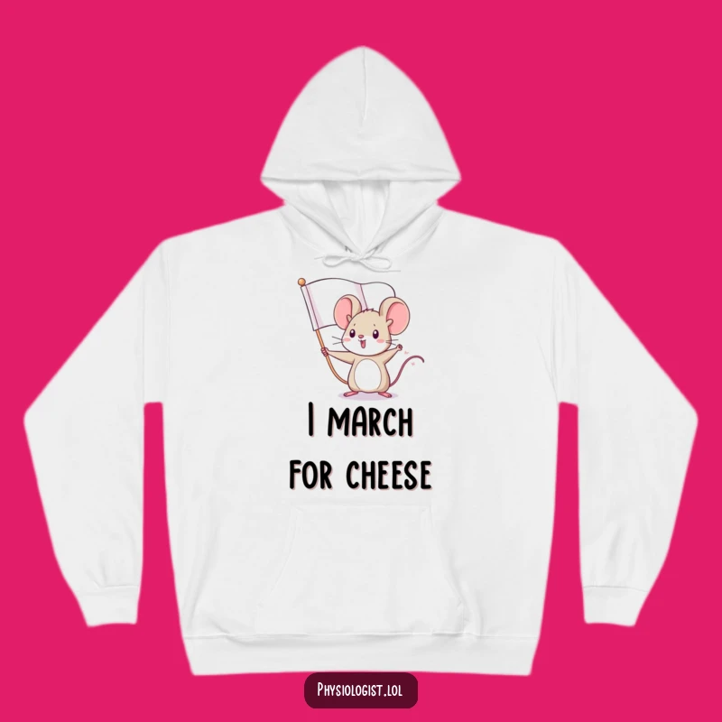 Funny Mouse Flag Hoodie: Tiny Champion Waving - Cozy Motivational Gift