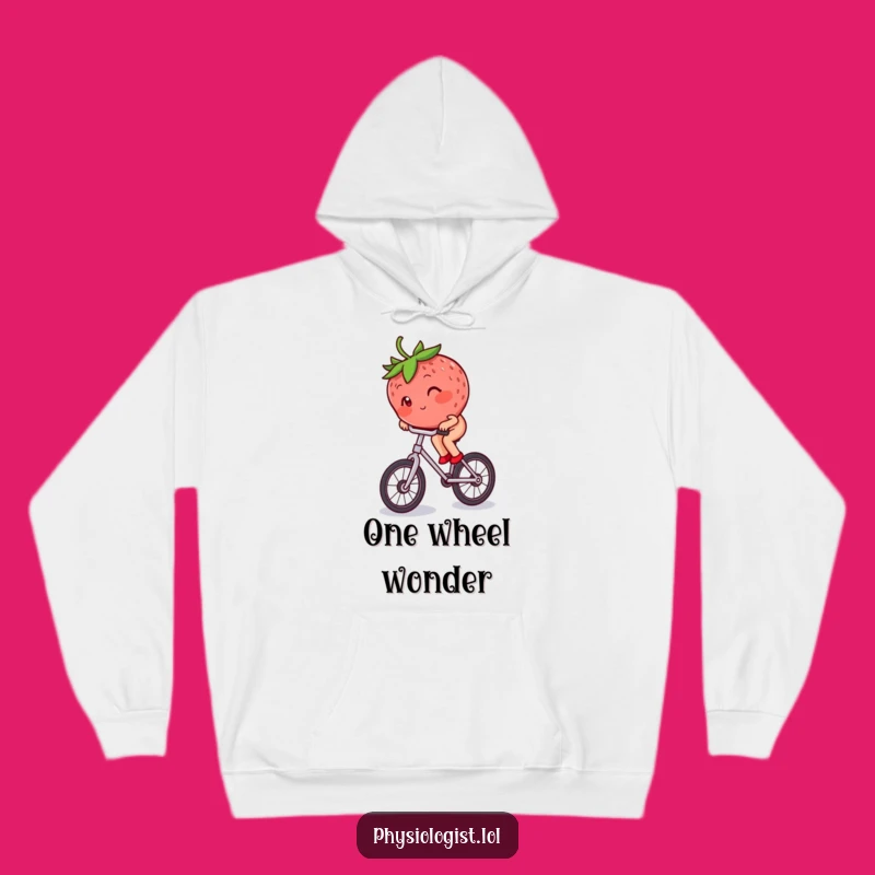 Funny Strawberry Unicycle Hoodie: Cozy Berry's Hilarious Ride