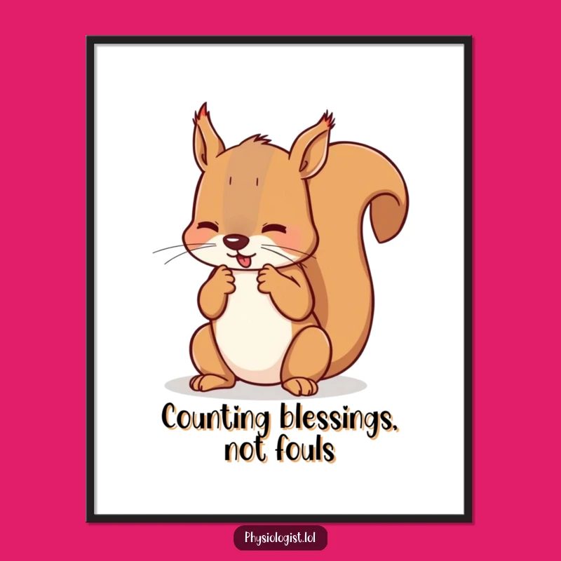 Free Printable Wall Art: Comical Squirrel Referee, Funny Downloadable Art for a Playful Den