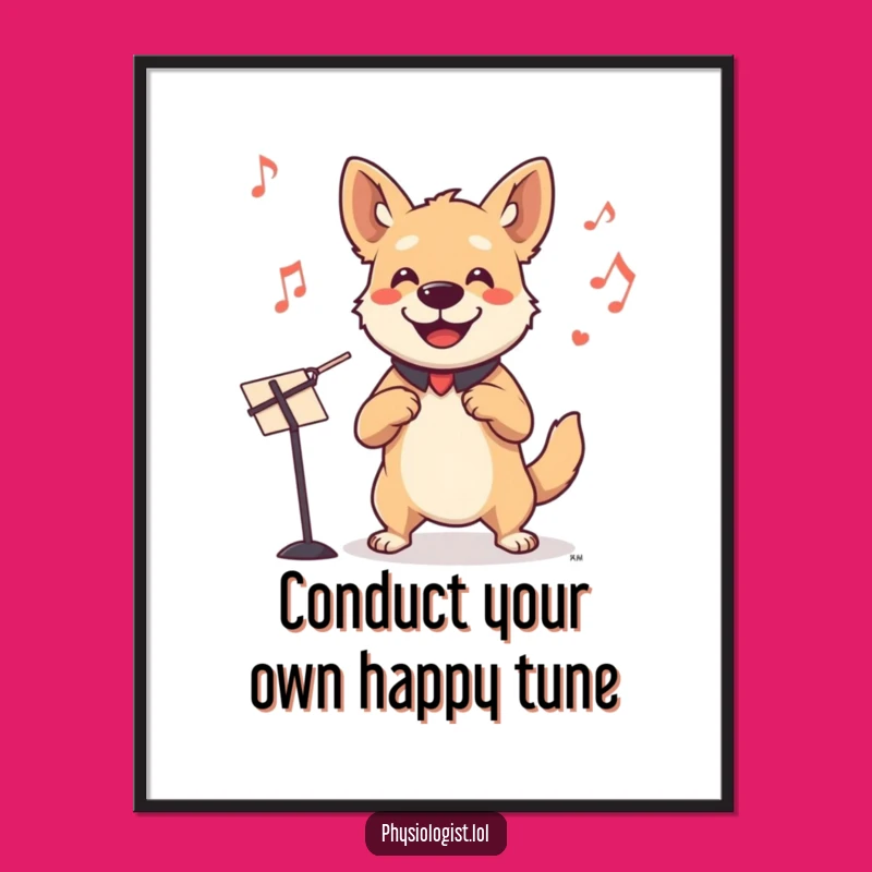 Free Printable Funny Dog Conductor Wall Art - Energetic Downloadable Art for Dog Lovers