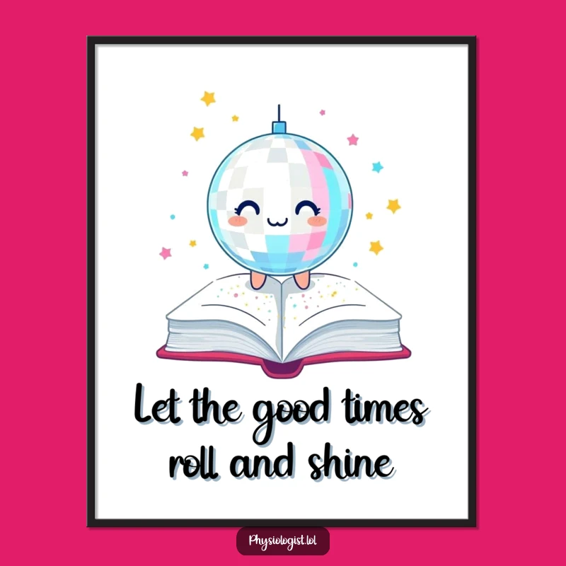 Free Printable Wall Art: Disco Ball Glitter Book Fun Funny Downloadable Art
