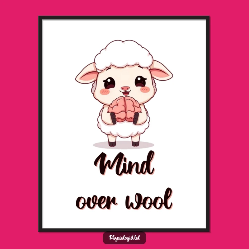Free Printable Wall Art: Giggling Sheep Brain - Funny Downloadable Decor