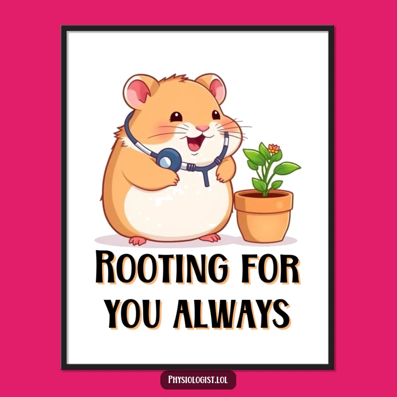 Funny Free Printable Wall Art: Hamster Doctor & Plant, Hilarious DIY Downloadable Decor