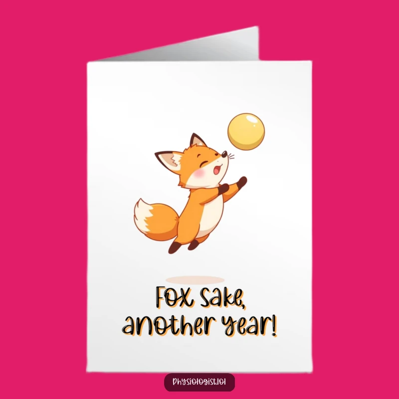 Free Printable Birthday Card: Funny Fox Leaping for Joy, Perfect Downloadable Gift!